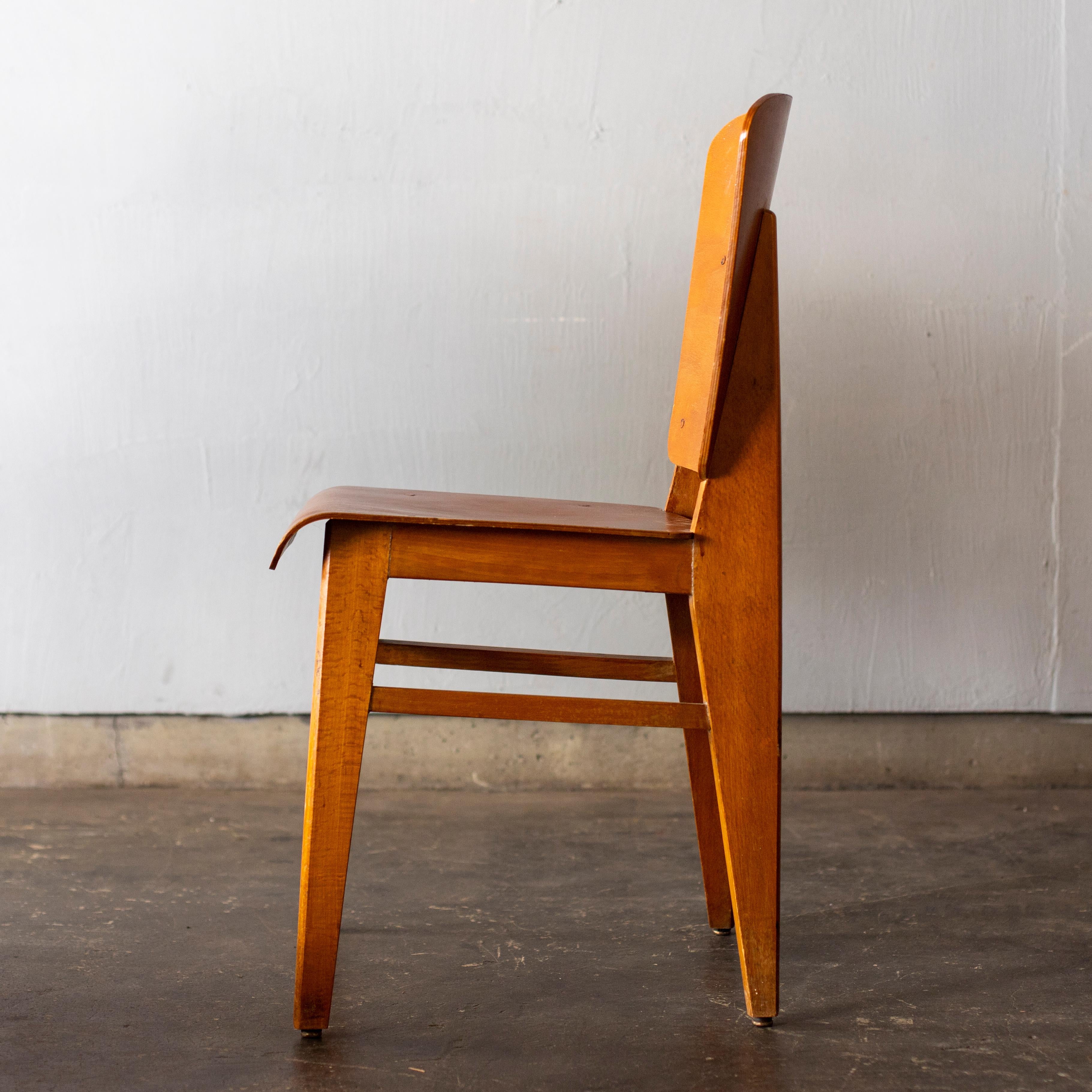 Mid-Century Modern Jean Prouvé Wooden Standard Chair Prototype, 1940s