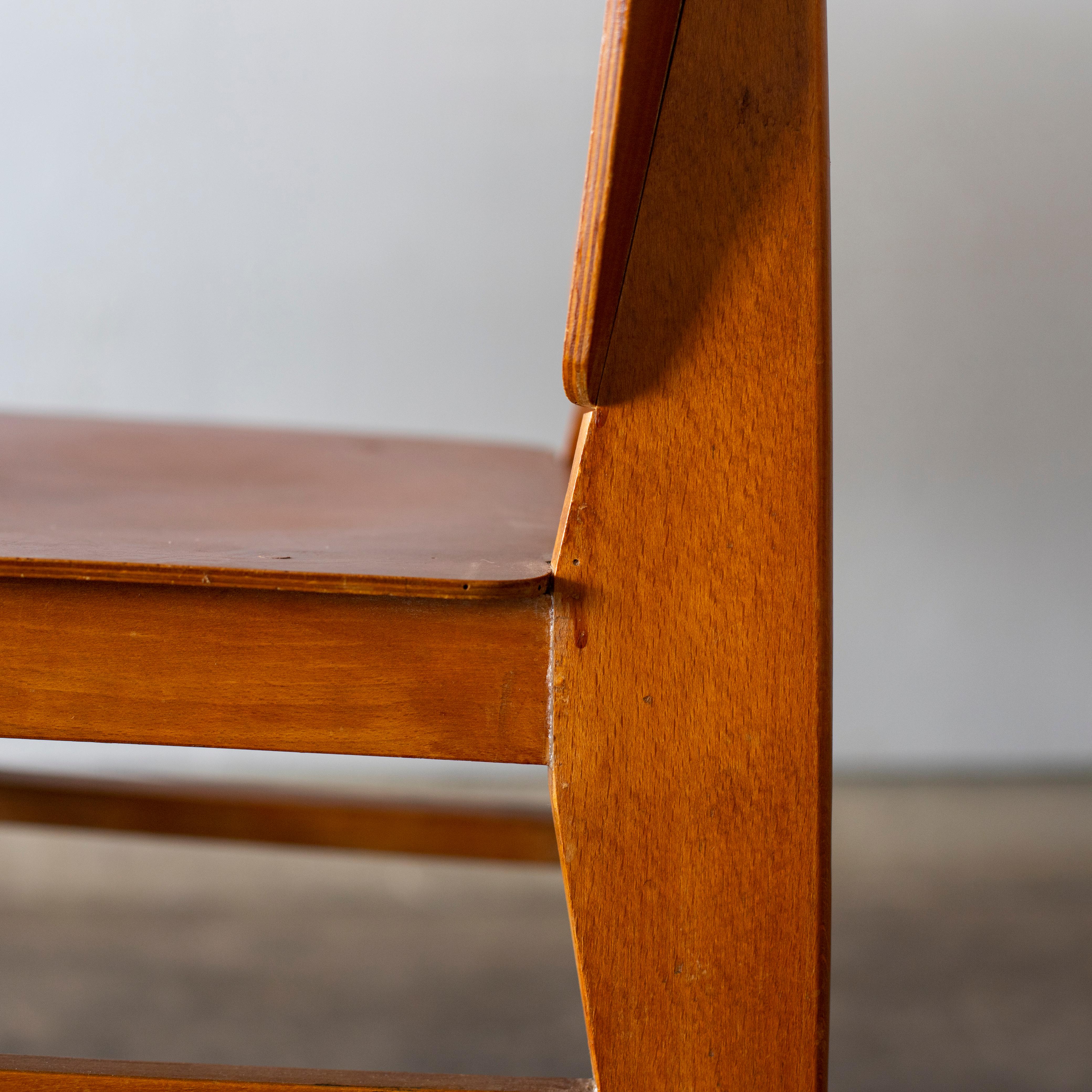 Mid-20th Century Jean Prouvé Wooden Standard Chair Prototype, 1940s