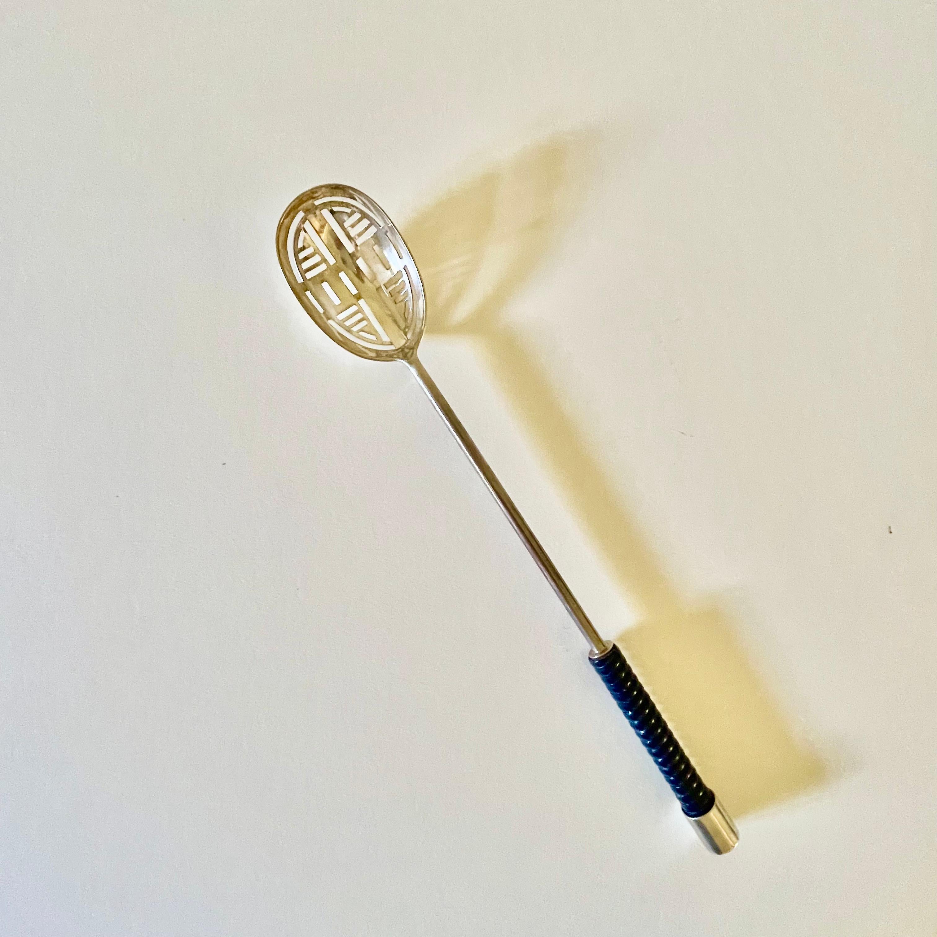 Jean PUIFORCAT (1897-1945) Seltener langer Olivenlöffel aus Sterlingsilber um 1925 im Angebot 7