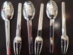 Jean Puiforcat 1926 "Cabourg" 6 Dessert Fork and Spoon