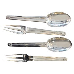 Jean Puiforcat 1926 "Cabourg" 6 Dessert Fork and Spoon