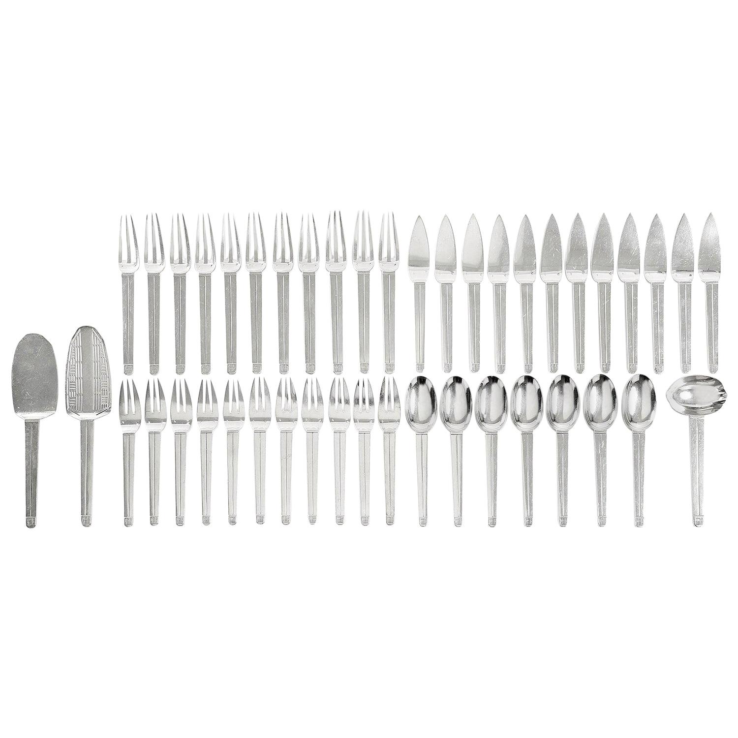 Jean Puiforcat 1926 "Cabourg" Silverware 48 Pieces