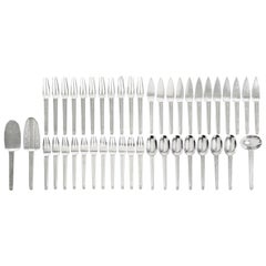 Antique Jean Puiforcat 1926 "Cabourg" Silverware 48 Pieces