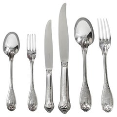 JEAN Puiforcat - Set di posate in argento massiccio da 72 pezzi - Modello ELYSEE, non numerato.