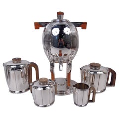 Jean Puiforcat Art Deco Coffee 
Tea Set with French Hot Water Urn