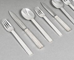 Jean Puiforcat Art Deco Cutlery Flatware Nantes Plated 12 People 137 Pieces