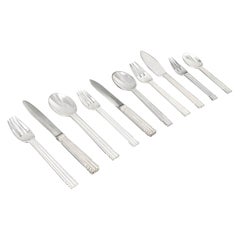Jean Puiforcat Art Deco Cutlery Flatware Nantes Plated 12 People 137 Pieces