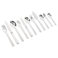 Jean Puiforcat Art Deco Cutlery Flatware Nantes Plated 8 People 98 Pieces