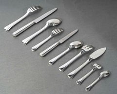 Jean Puiforcat Art Deco Couverts Papyrus Dinard Sterling Silver 120 Pces