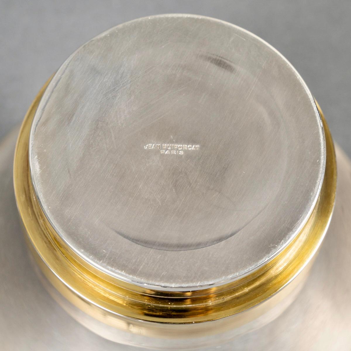 Jean Puiforcat Modernist Art Deco Schale Vase Sterling Silber Vermeil im Zustand „Gut“ im Angebot in Boulogne Billancourt, FR