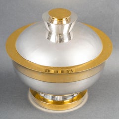 Jean Puiforcat Modernista Art Deco Centrotavola Argento Vermeil