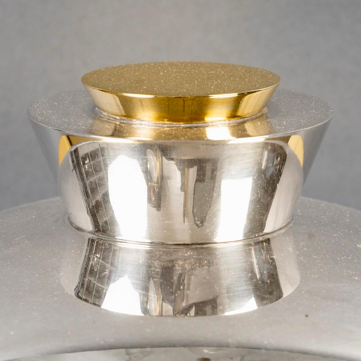 Jean Puiforcat Modernist Art Deco Tureen Centerpiece Sterling Silver Vermeil Bon état - En vente à Boulogne Billancourt, FR