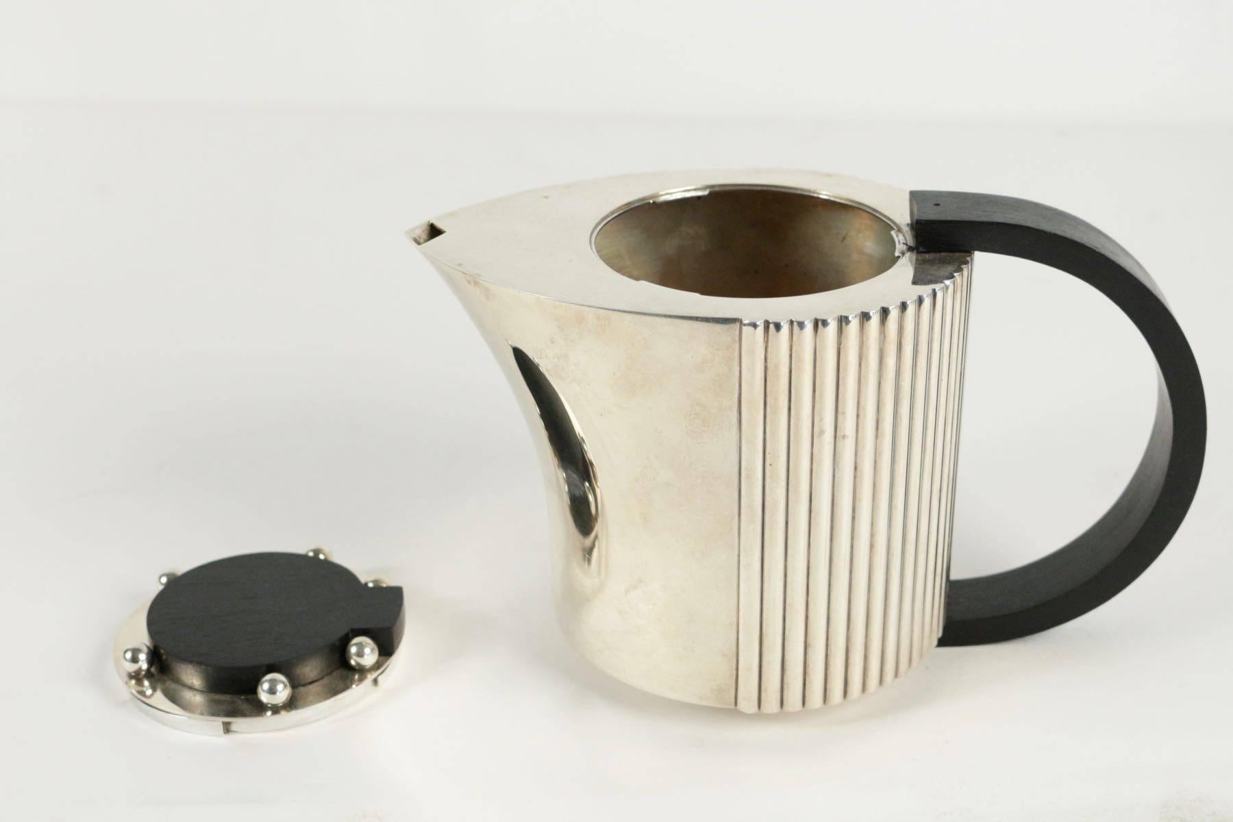 Late 20th Century Jean Puiforcat Silver Plated Tea Set For Sale