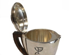 Jean Puiforcat Sterling Silver Wood Art Deco Coffee and Tea Service Set