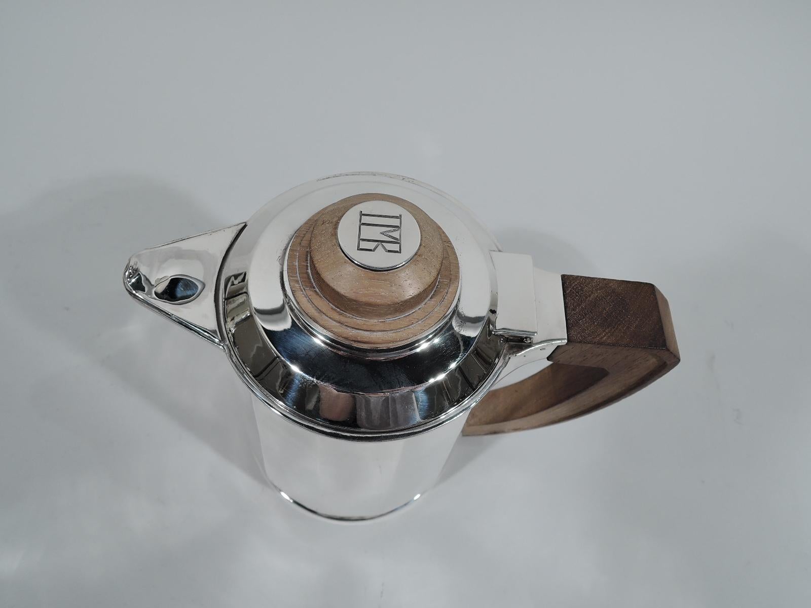 Art déco Jean Puiforcat Super élégante cafetière française Art Déco en argent