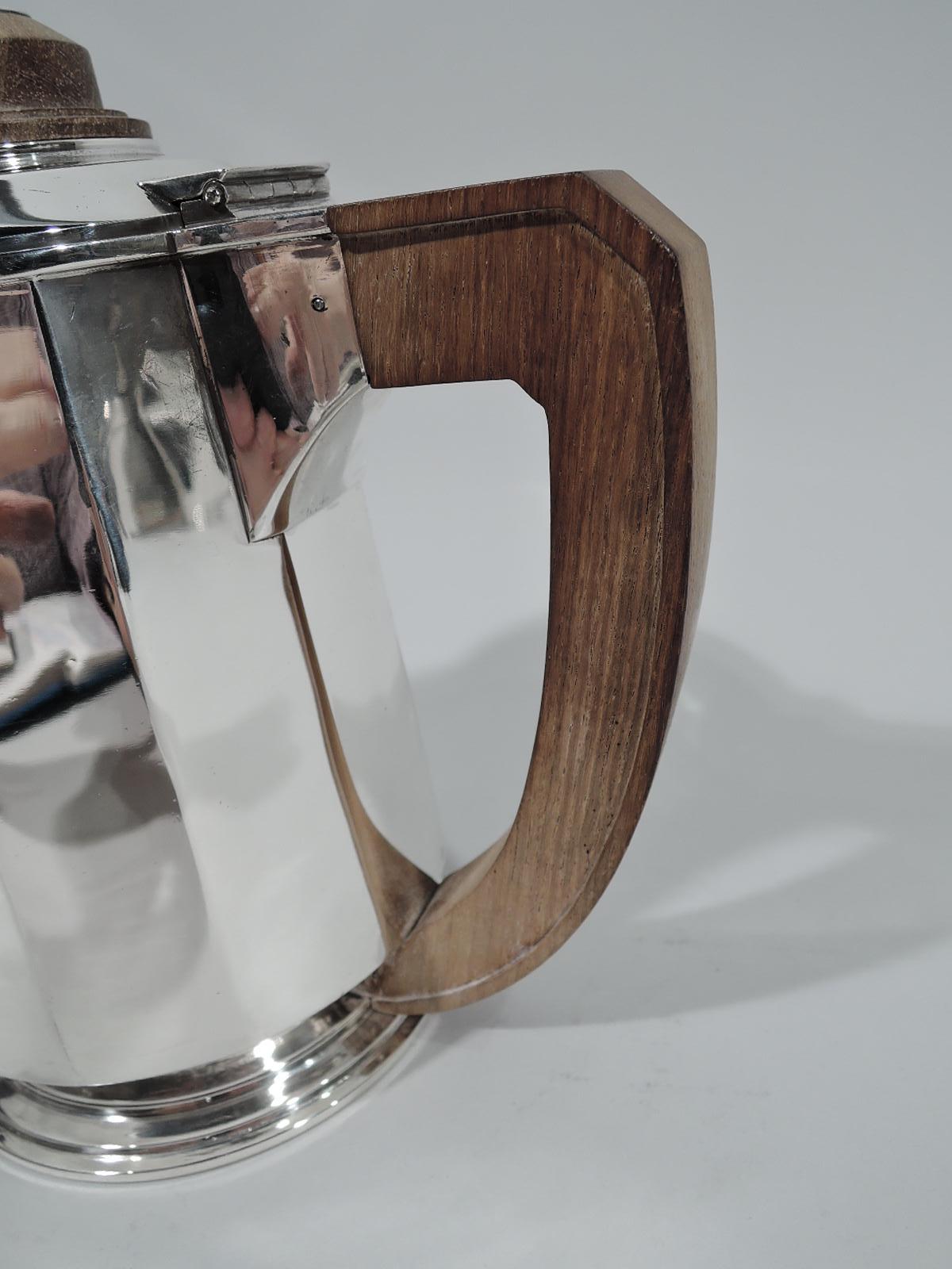 Argent Jean Puiforcat Super élégante cafetière française Art Déco en argent