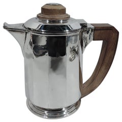 Jean Puiforcat Super élégante cafetière française Art Déco en argent
