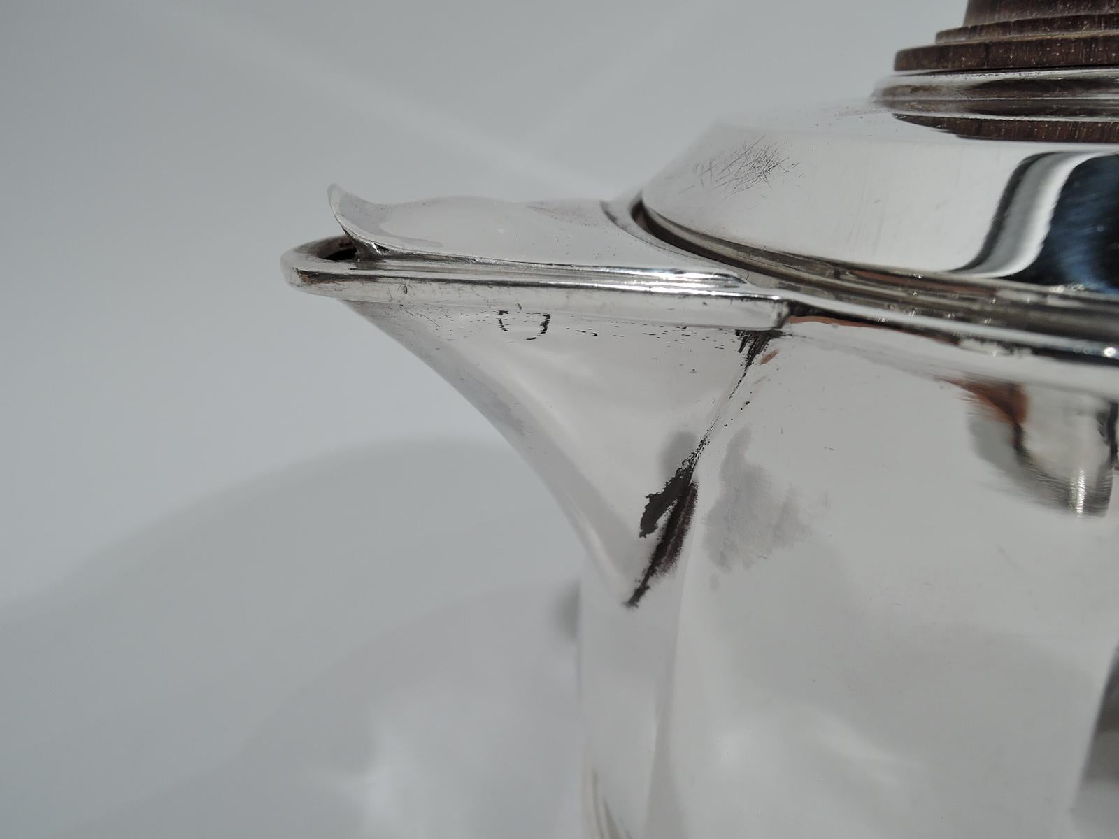20th Century Jean Puiforcat Super Stylish French Art Deco Silver Teapot