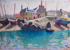 "Le passage à Concarneau " Bretagna Francia Olio cm. 39 x 55 1945