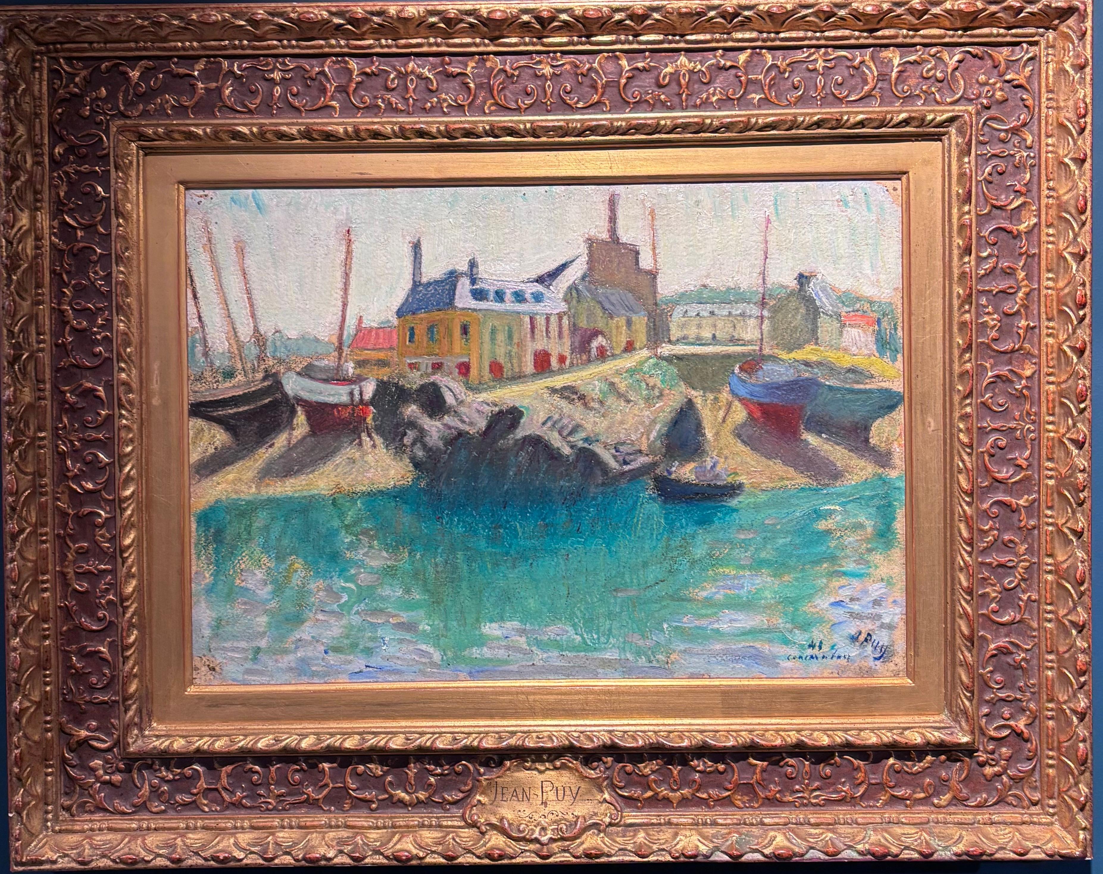 " Le passage à Concarneau " Bretagna Francia Olio cm. 39 x 55 1945