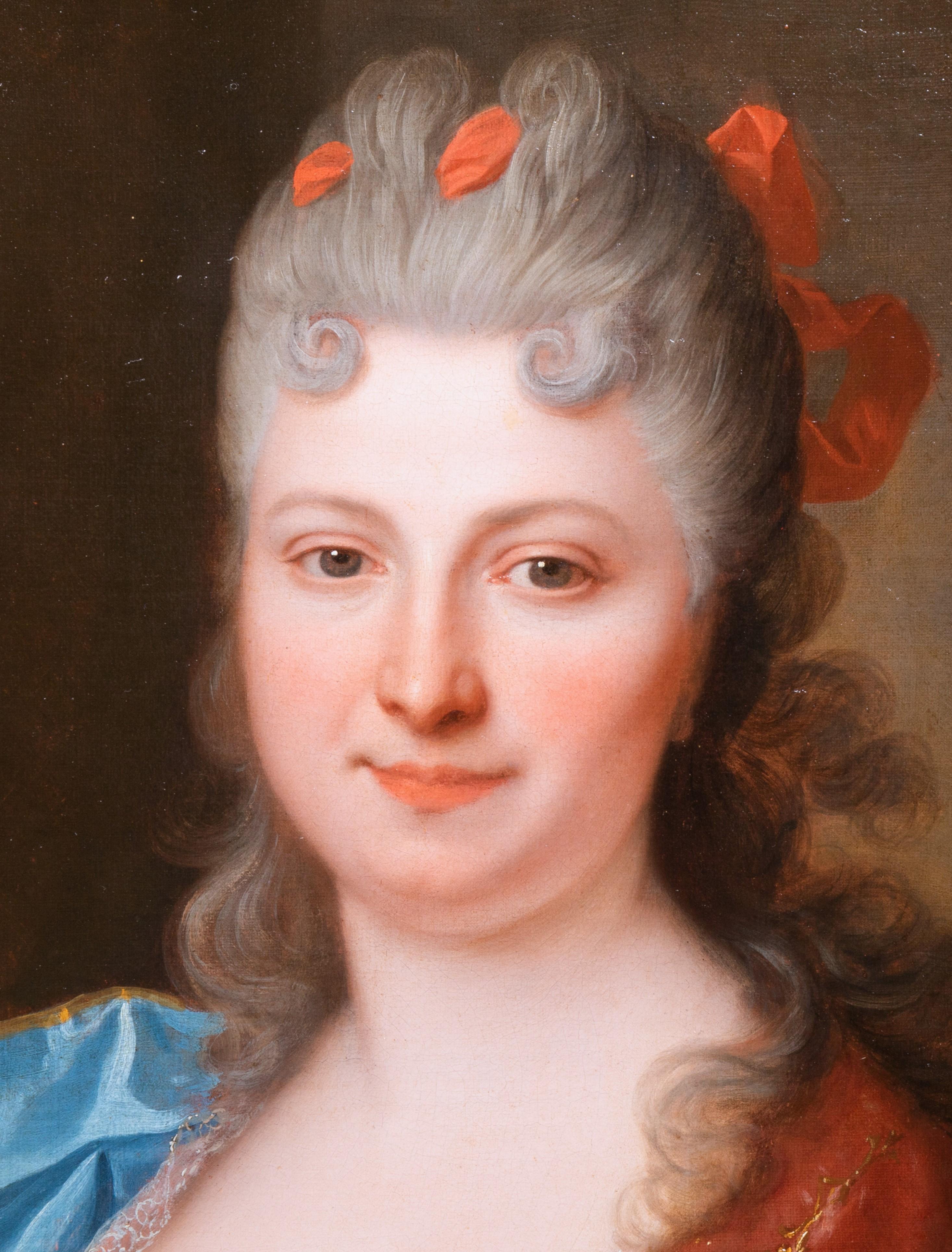 18th c. French Portrait of a Lady by Jean Ranc (1674 - 1735), Paris circa 1700 For Sale 3
