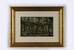 Into the Woods - Original Oil on Board by J.-R- Delpech - Mid-20th Century