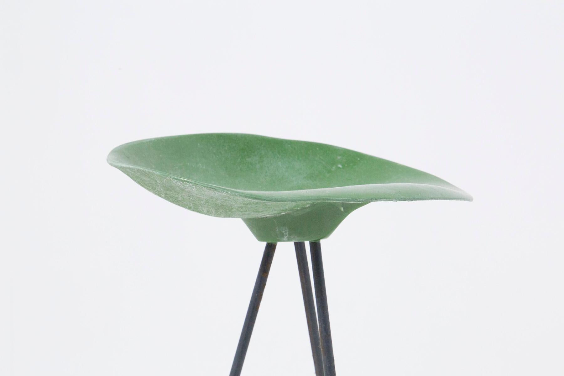 Jean Raymond Picard Green Stool in French Resin For Sale 1