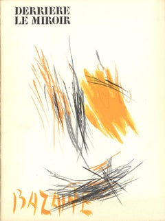 1972 Nach Jean Rene Bazaine 'DLM Nr. 197 Titelseite' Gelbe, schwarz-weiße Lithographie