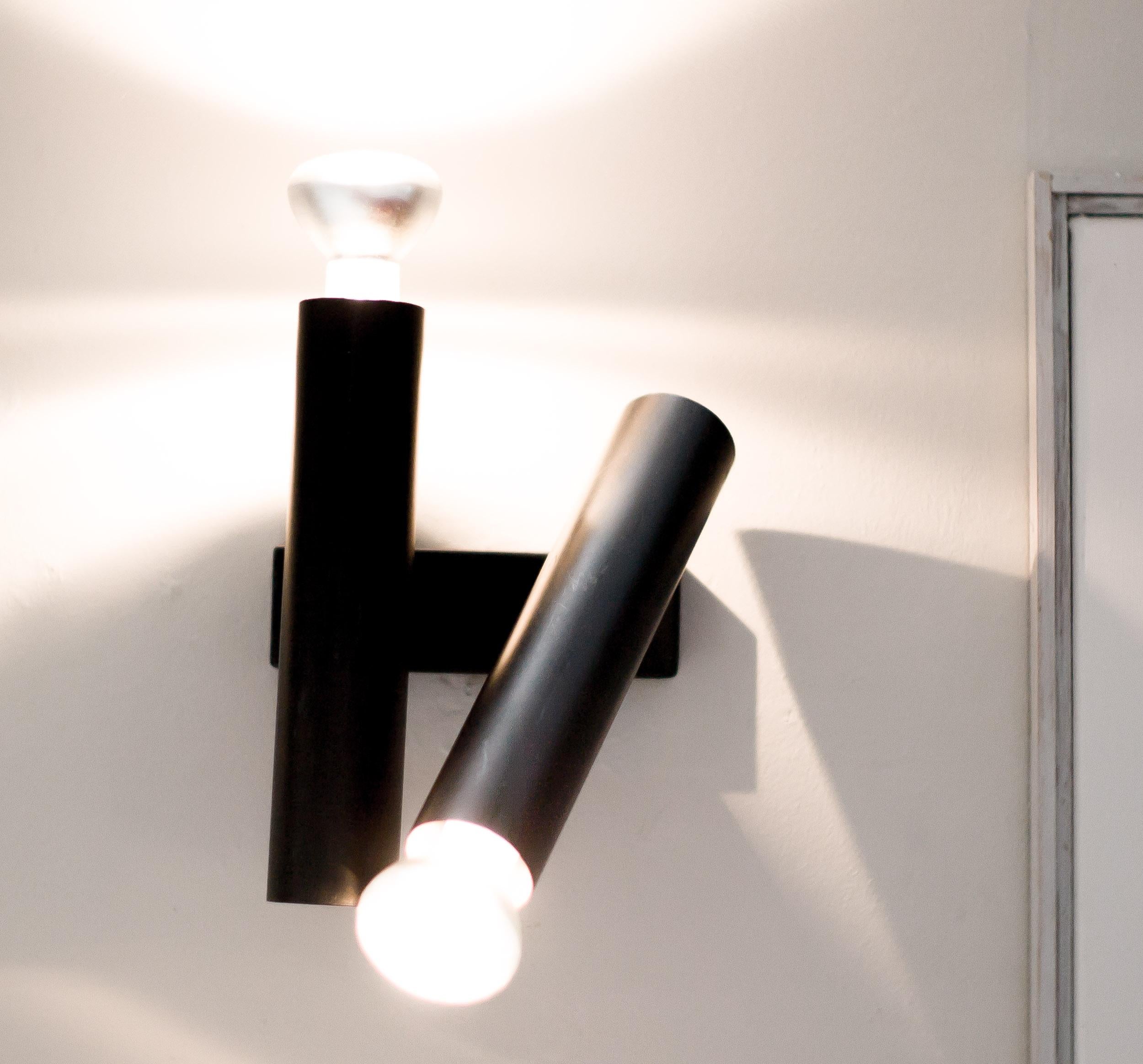 Mid-Century moderno Jean René-Jean Caillette - Lampada doppia tubolare regolabile in vendita