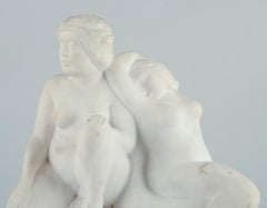 Jean René Carrière. Large and impressive "Naiades"  marble group sculpture.