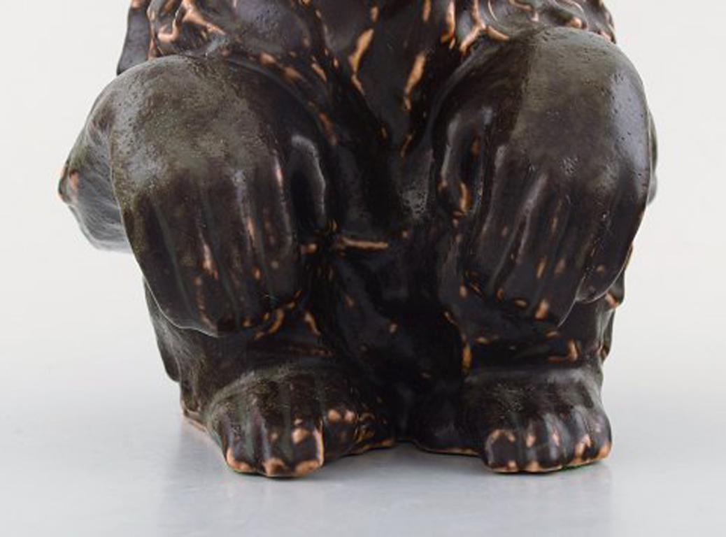 Scandinavian Modern Jean Rene Gauguin, Bing & Grondahl, Stoneware Figure, Sitting Monkey