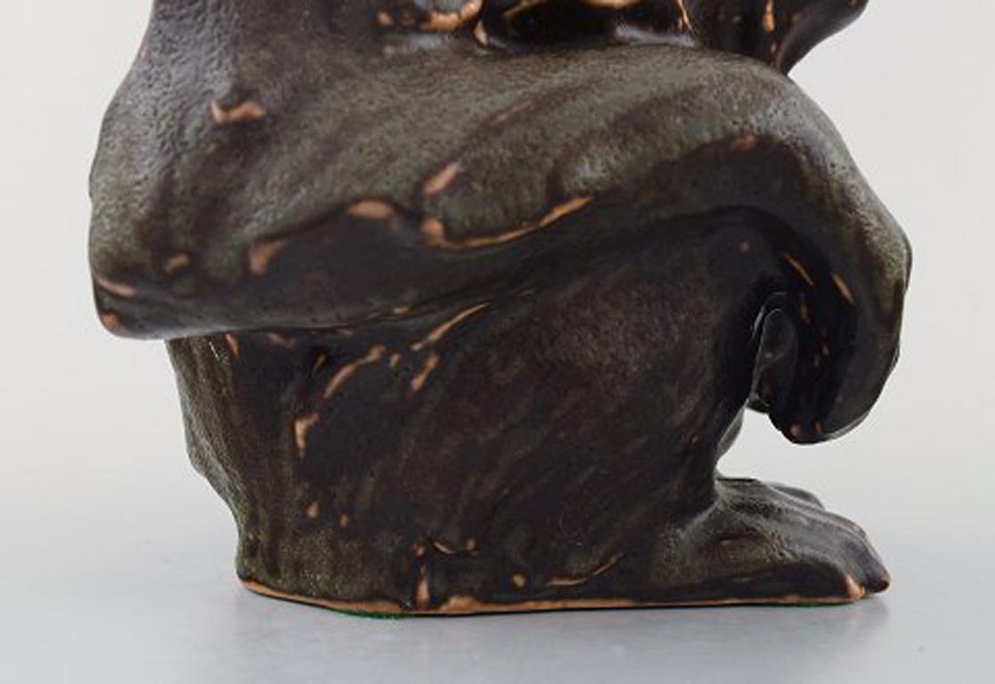 Danish Jean Rene Gauguin, Bing & Grondahl, Stoneware Figure, Sitting Monkey