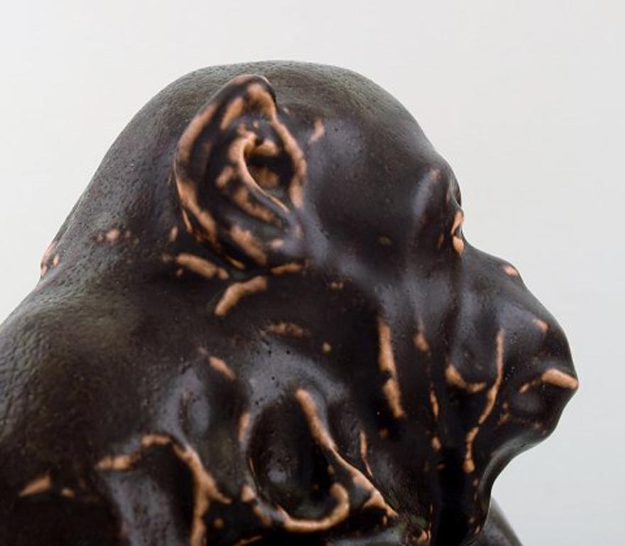 Jean Rene Gauguin, Bing & Grondahl, Stoneware Figure, Sitting Monkey In Excellent Condition In København, Copenhagen
