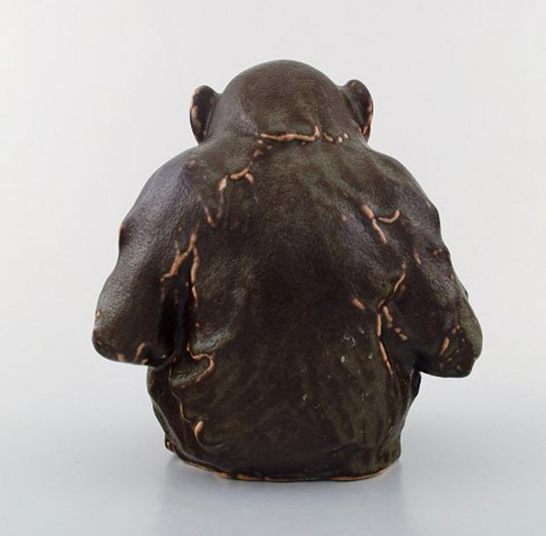 20th Century Jean Rene Gauguin, Bing & Grondahl, Stoneware Figure, Sitting Monkey