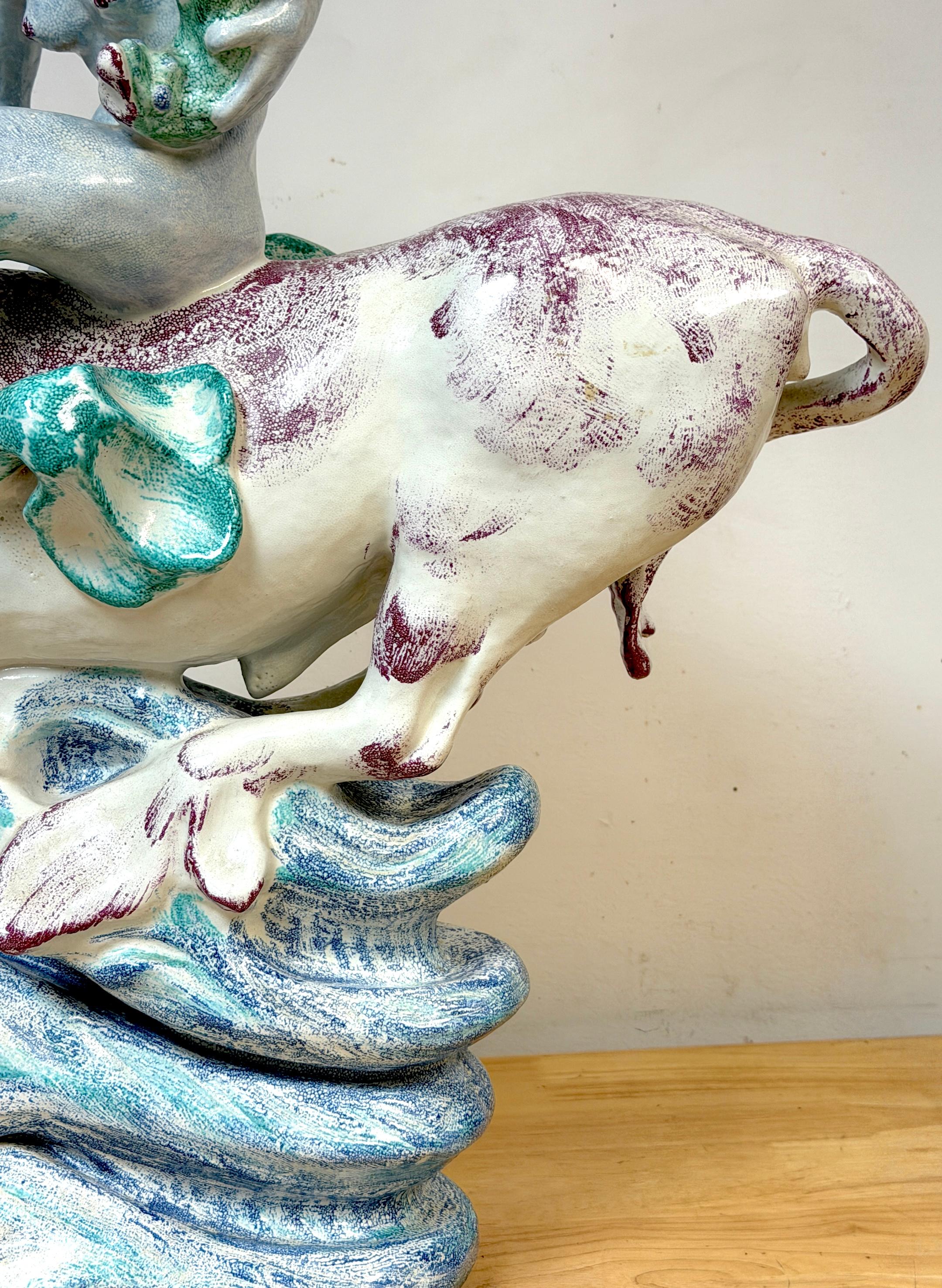 Smaltato Jean René Gauguin “Havtyren” / 'Sea Bull' Sculpture for Bing & Grøndahl, Denmark in vendita