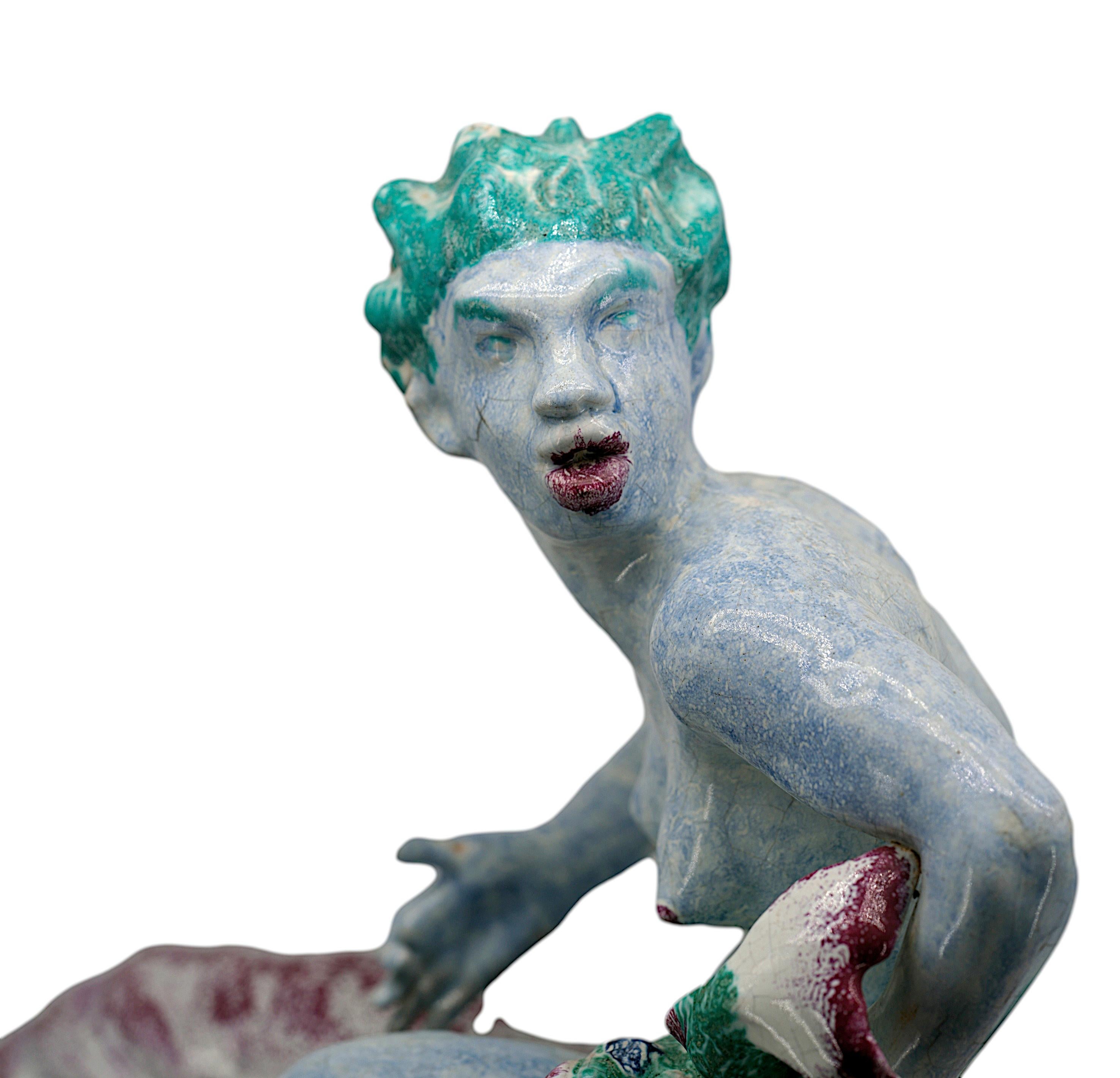 Art Deco Jean-René GAUGUIN The Sea Bull Ceramic Sculpture For Sale