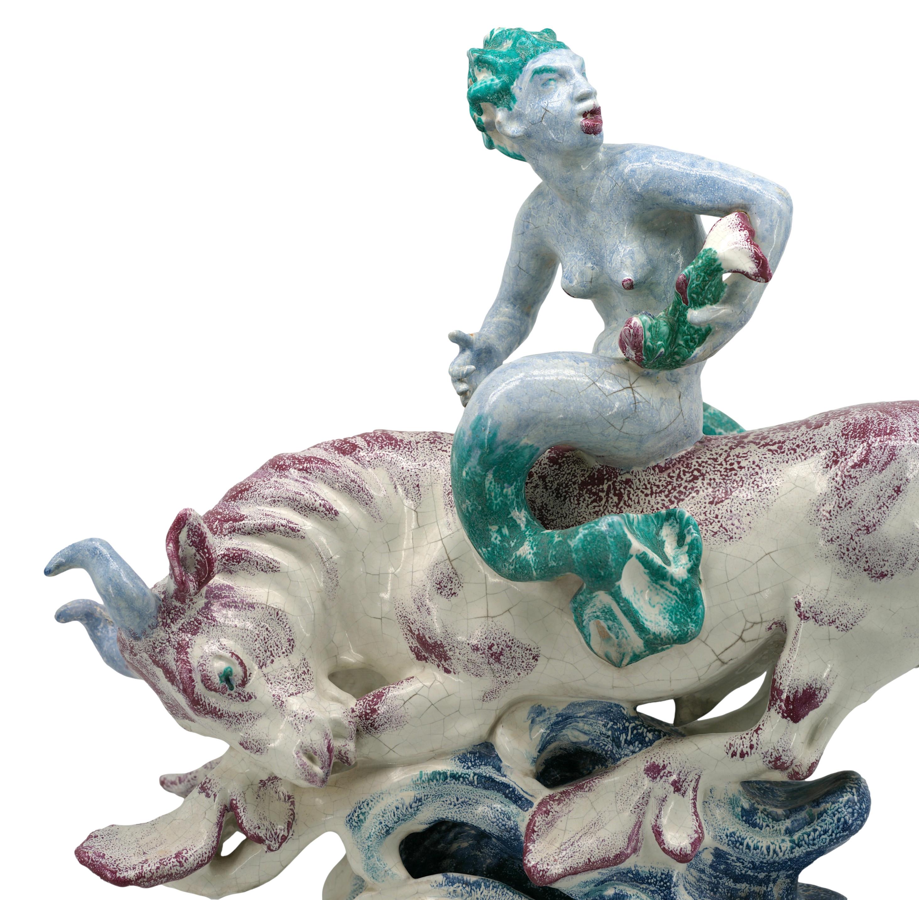 Danish Jean-René GAUGUIN The Sea Bull Ceramic Sculpture For Sale