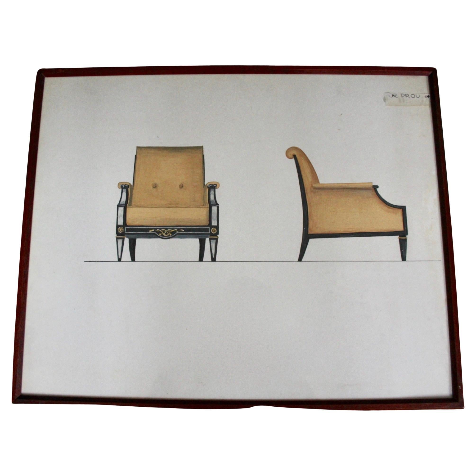 Disegno di poltrone neo classiche Jean Rene Prou
