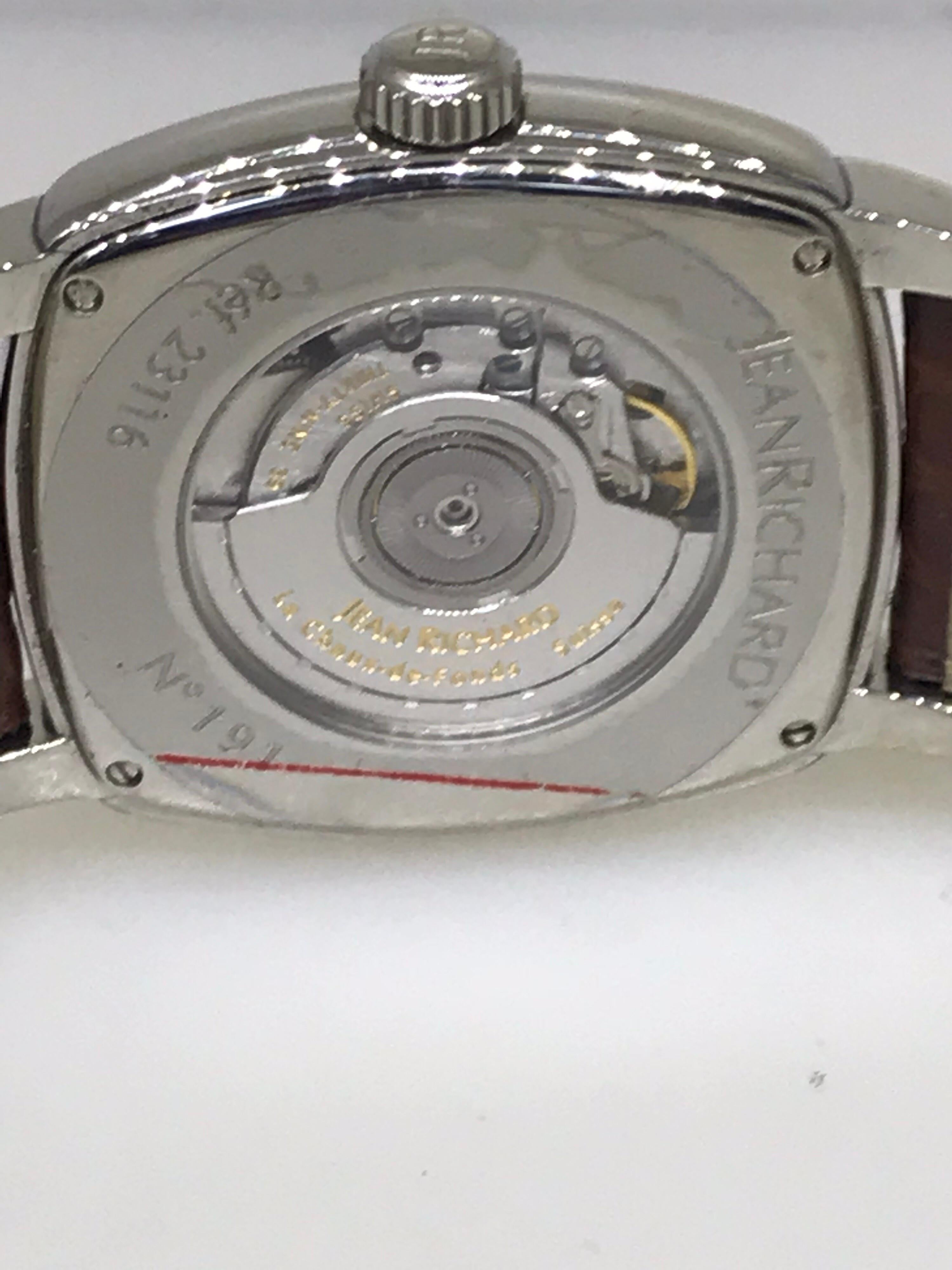 Jean Richard TV Screen White Dial Automatic Men's Watch JR-23116-11-10A-AAED New For Sale 9