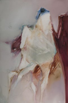 "Mundo Mesa" pintura abstracta acrílico sobre lienzo de la artista Jean Richardson