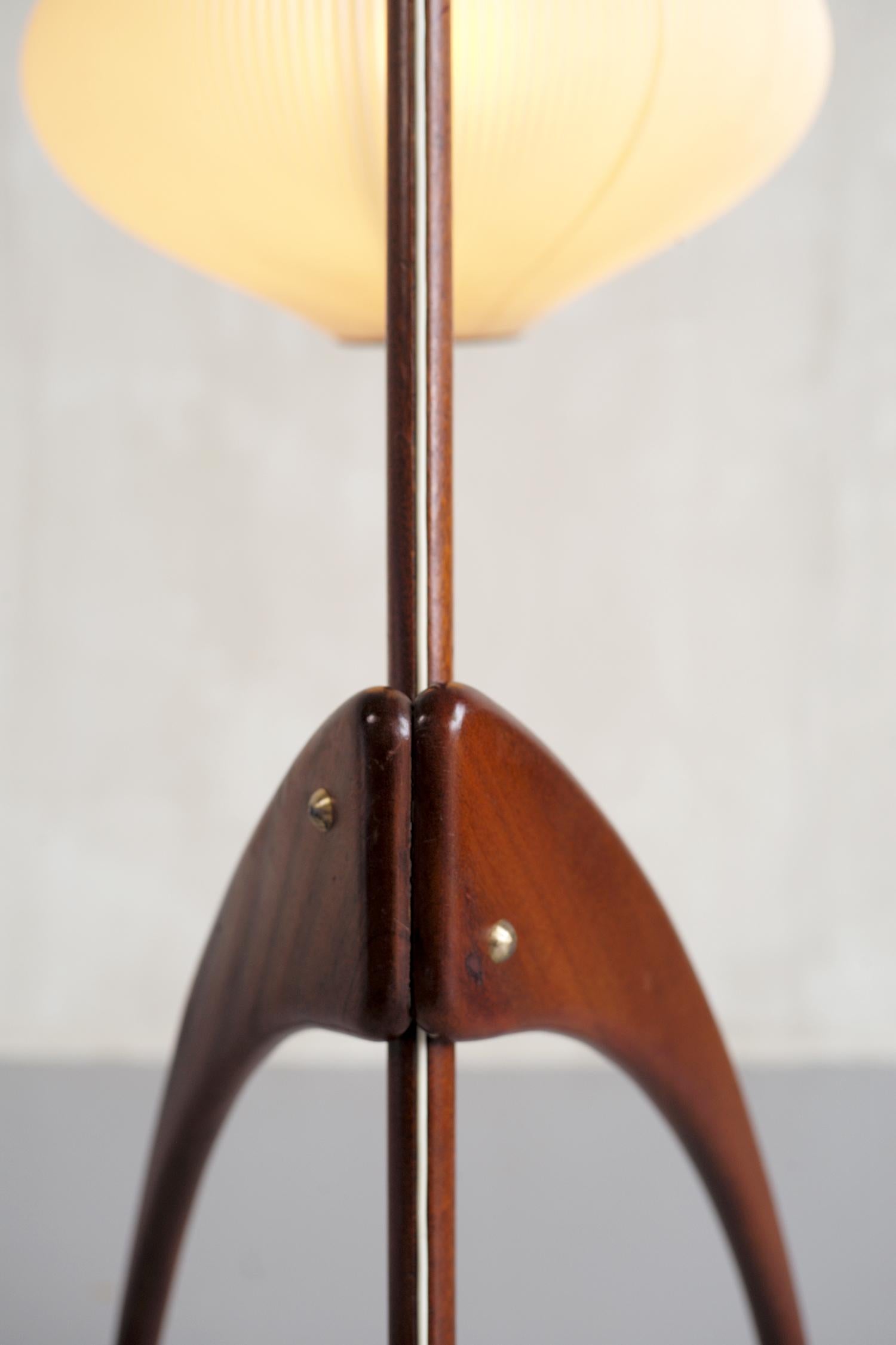 Jean Rispal, Floor Lamp in Mahogany N ° 14.950, France, 1955 2