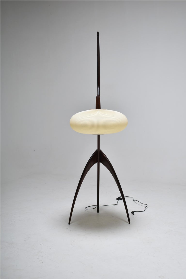 Jean Rispal, Floor Lamp in Mahogany, Praying Mantis, France, 1955 at ...