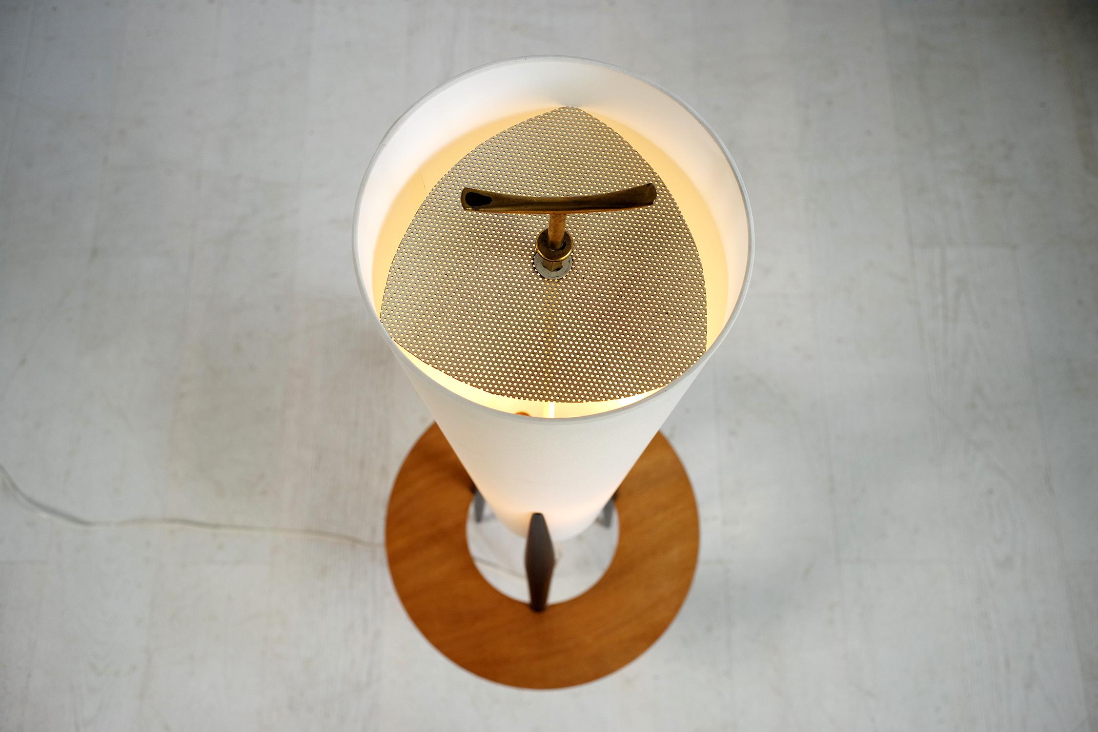 French Jean Rispal, Japanese Tripod Floor Lamp, France, 1950