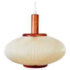 Jean Rispal style. Mid-Century Modern pendant lamp, Spain, 1980s