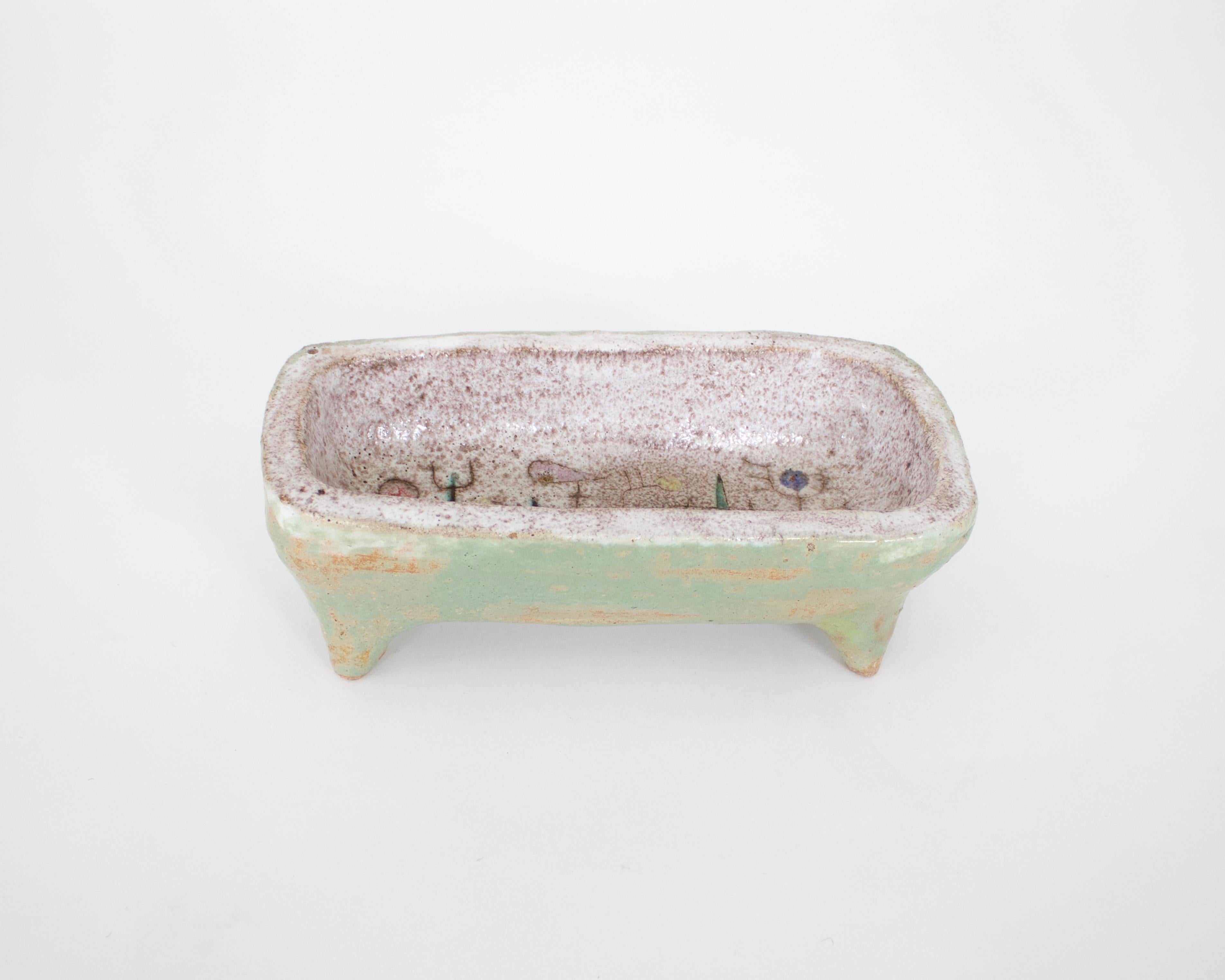 Jean Rivier French Ceramic Artist Decortive Bowl or Vide Poche In Good Condition For Sale In Chicago, IL