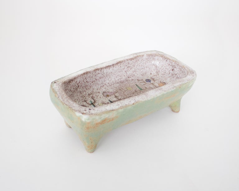 Mid-20th Century Jean Rivier French Ceramic Artist Decortive Bowl or Vide Poche For Sale