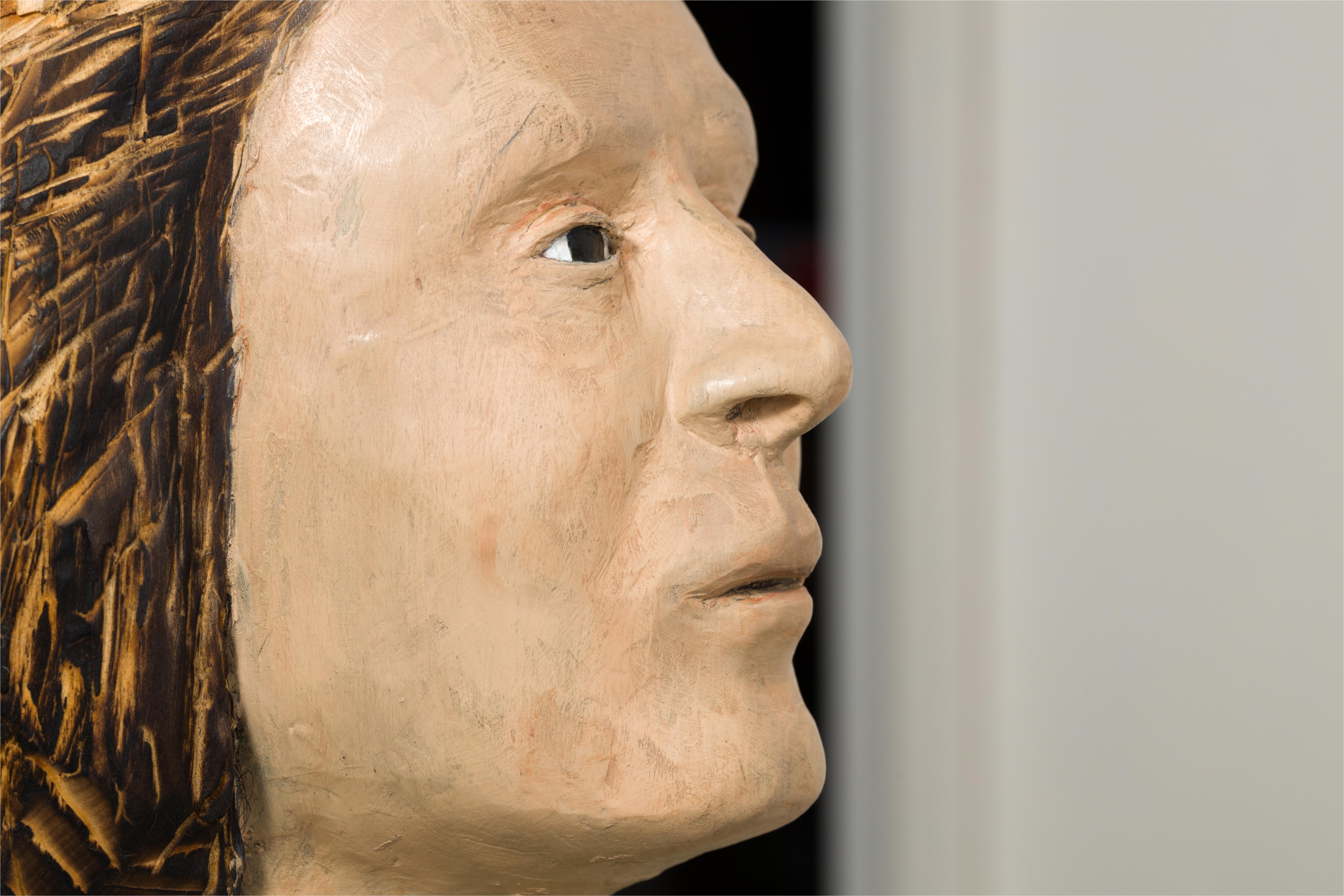 Jeune sauveur (aussi appelé J.J.) - Brown Figurative Sculpture by Jean-Robert Drouillard