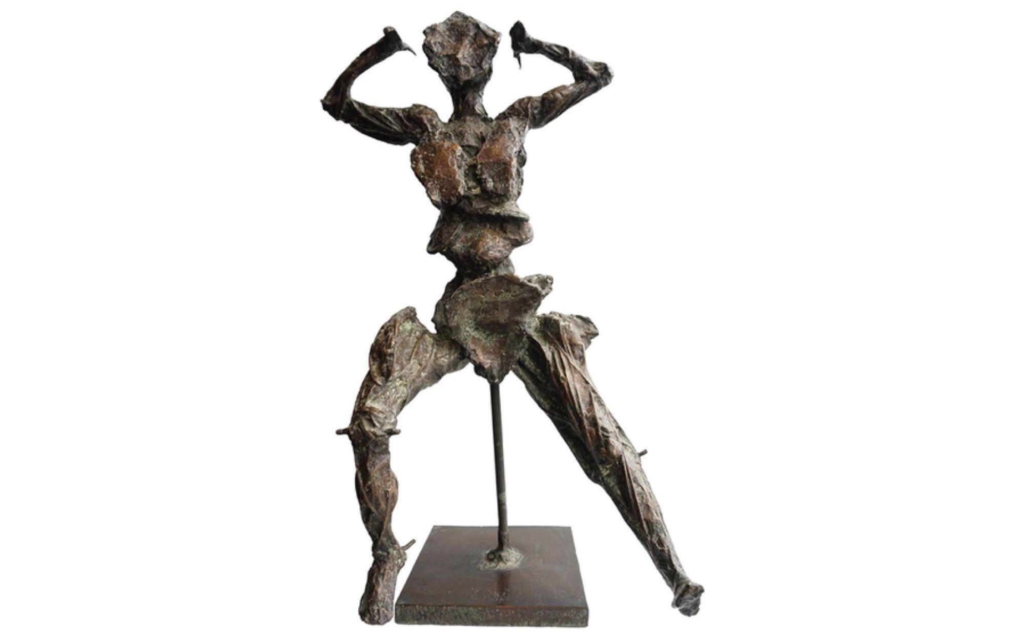 Figurative Sculpture Jean Robert Ipousteguy - Personnage en Mouvement