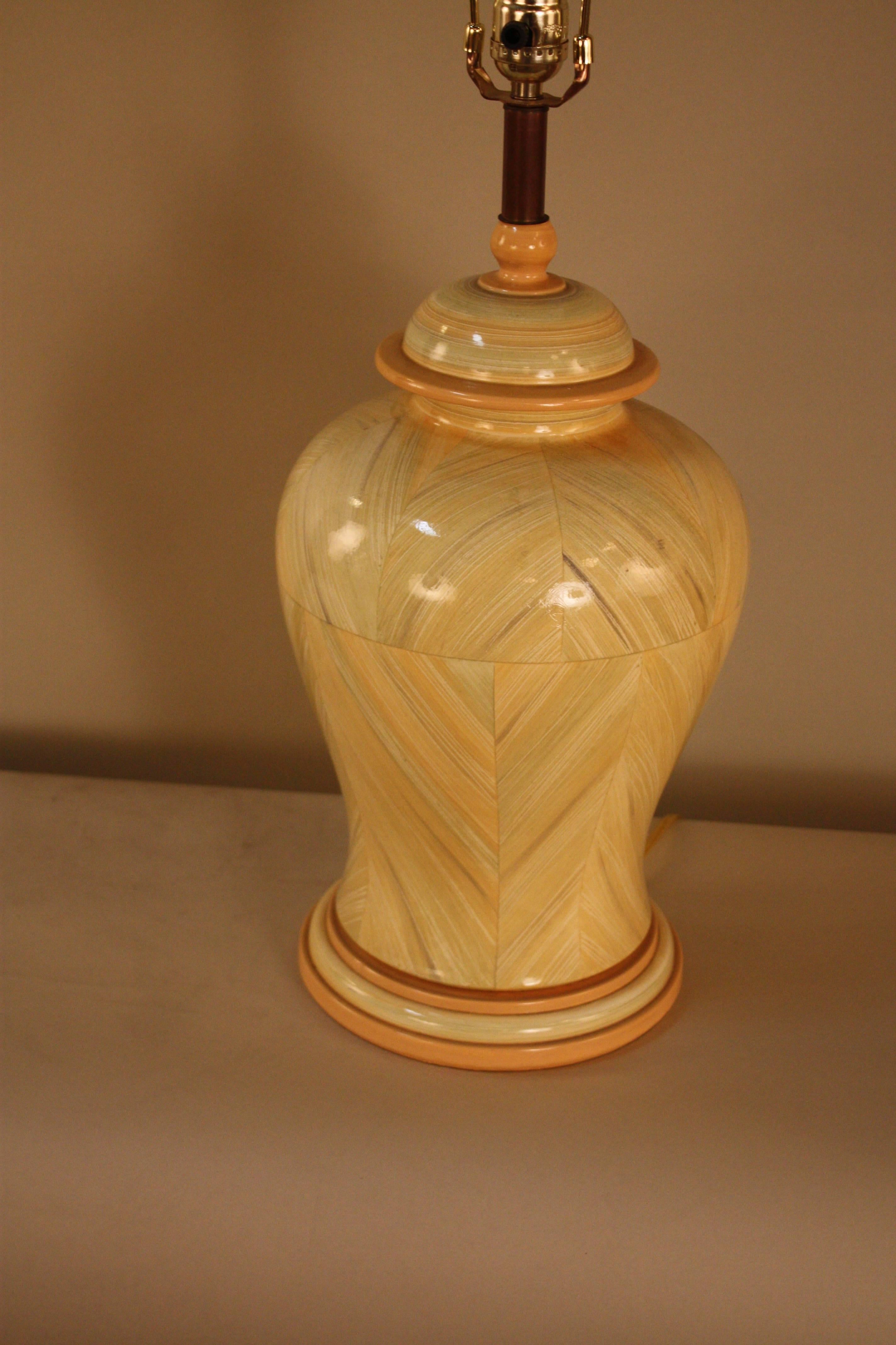 Jean Roger Faux Marble Pottery Table Lamp 3