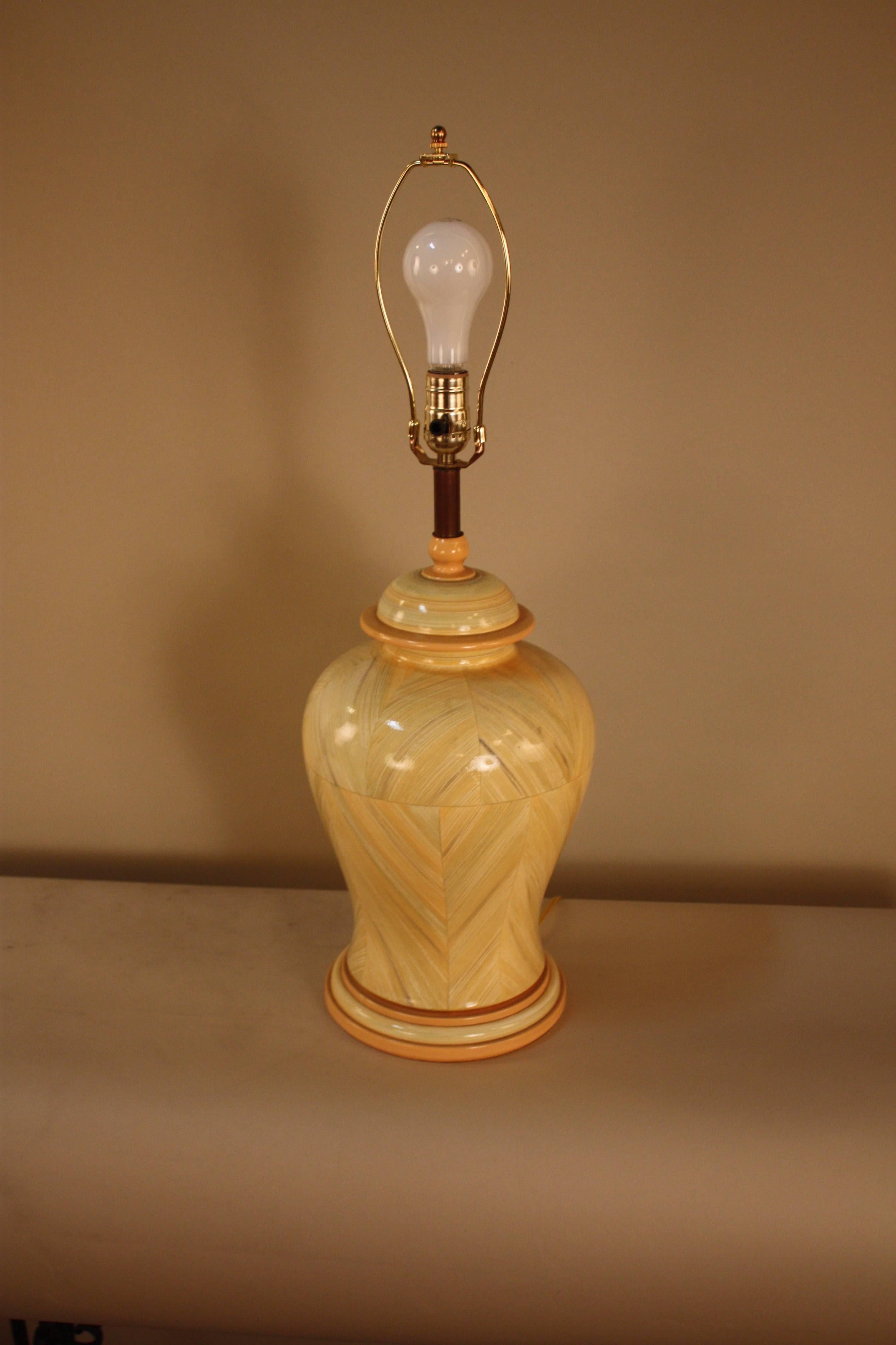 Jean Roger Faux Marble Pottery Table Lamp 4